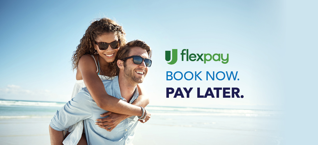 Flexpay. Book now, pay later.